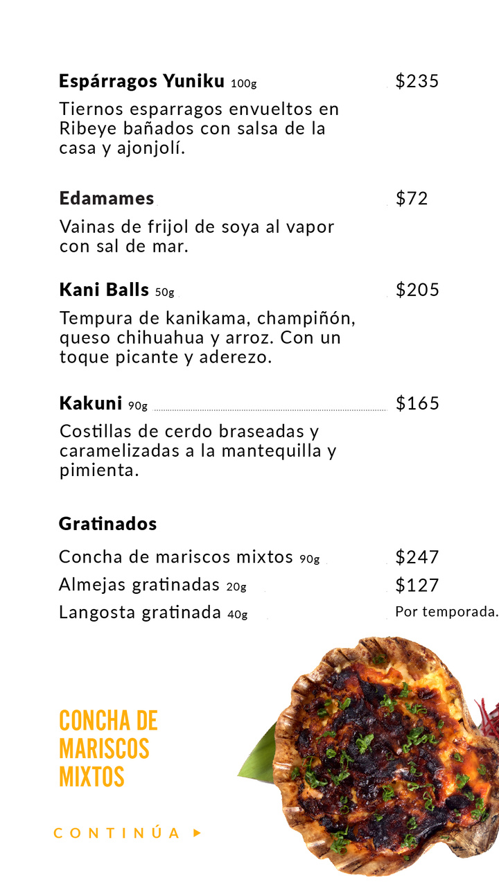 Menu de alimentos