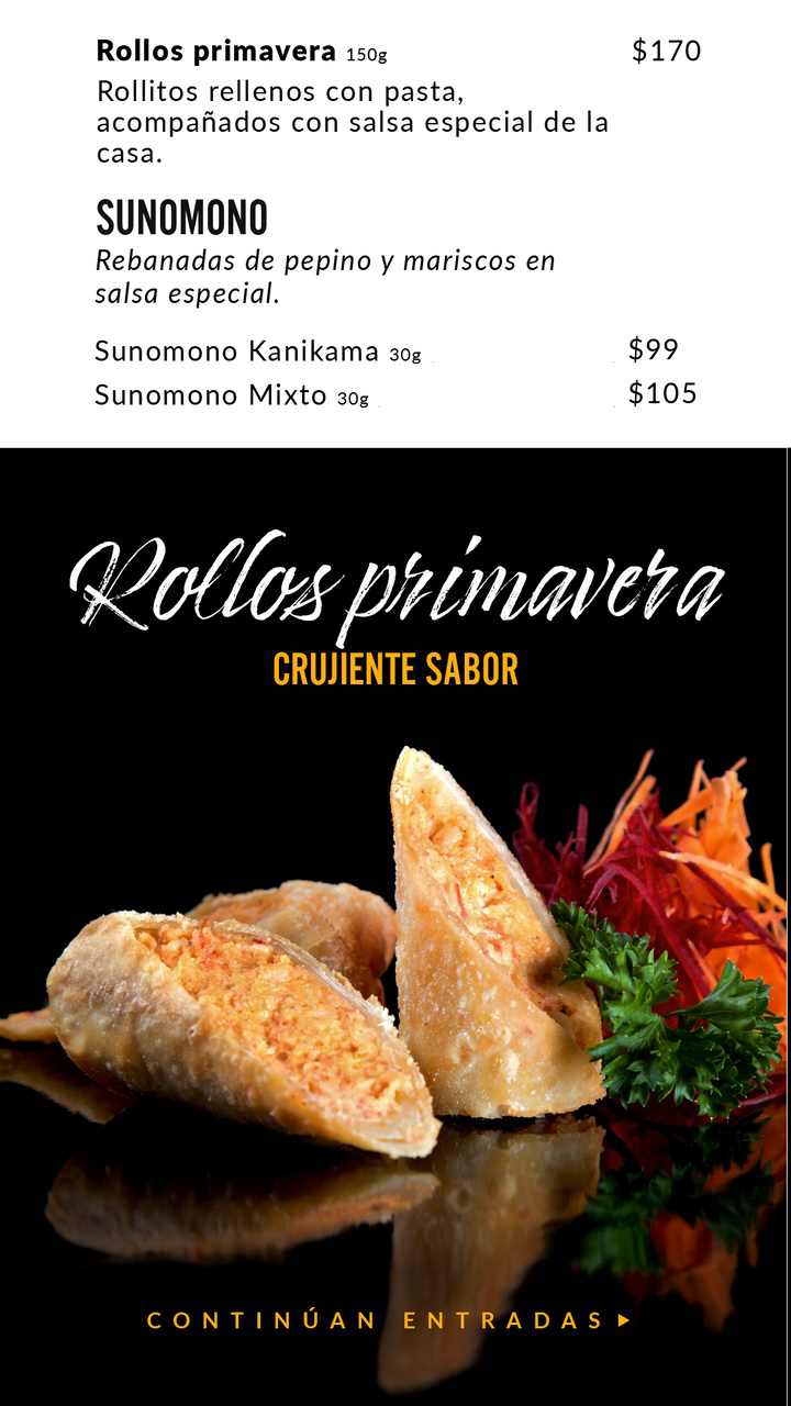 Menu de alimentos