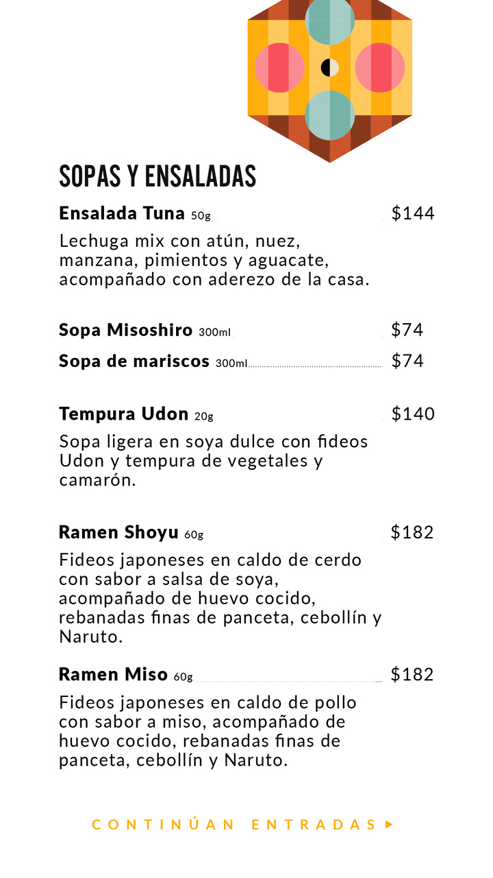 Menu de alimentos