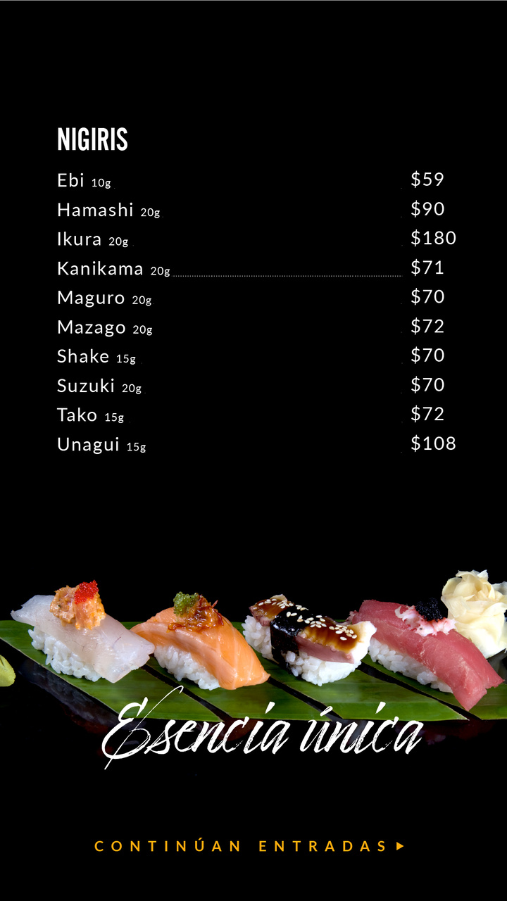 Menu de alimentos