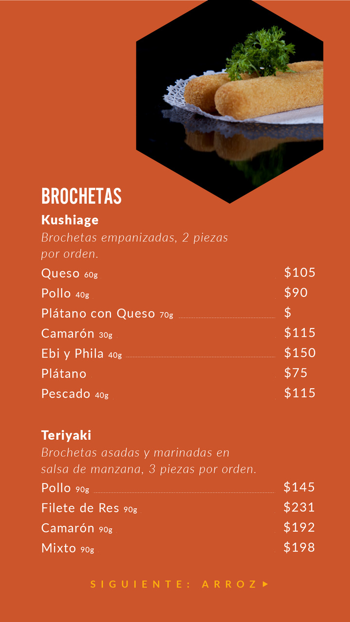 Menu de alimentos