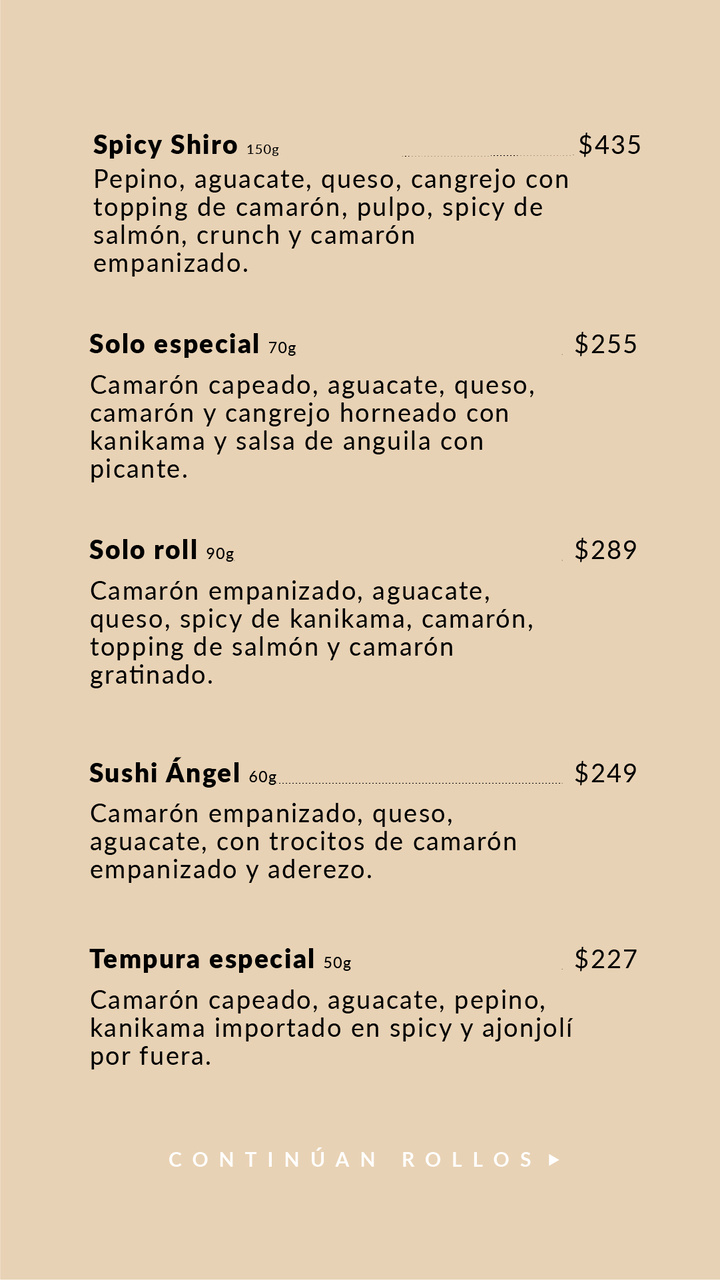 Menu de alimentos