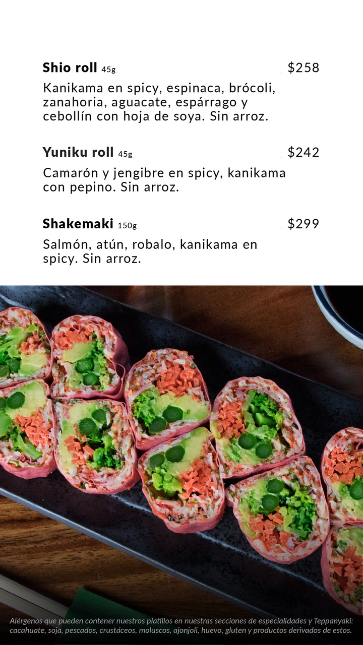 Menu de alimentos