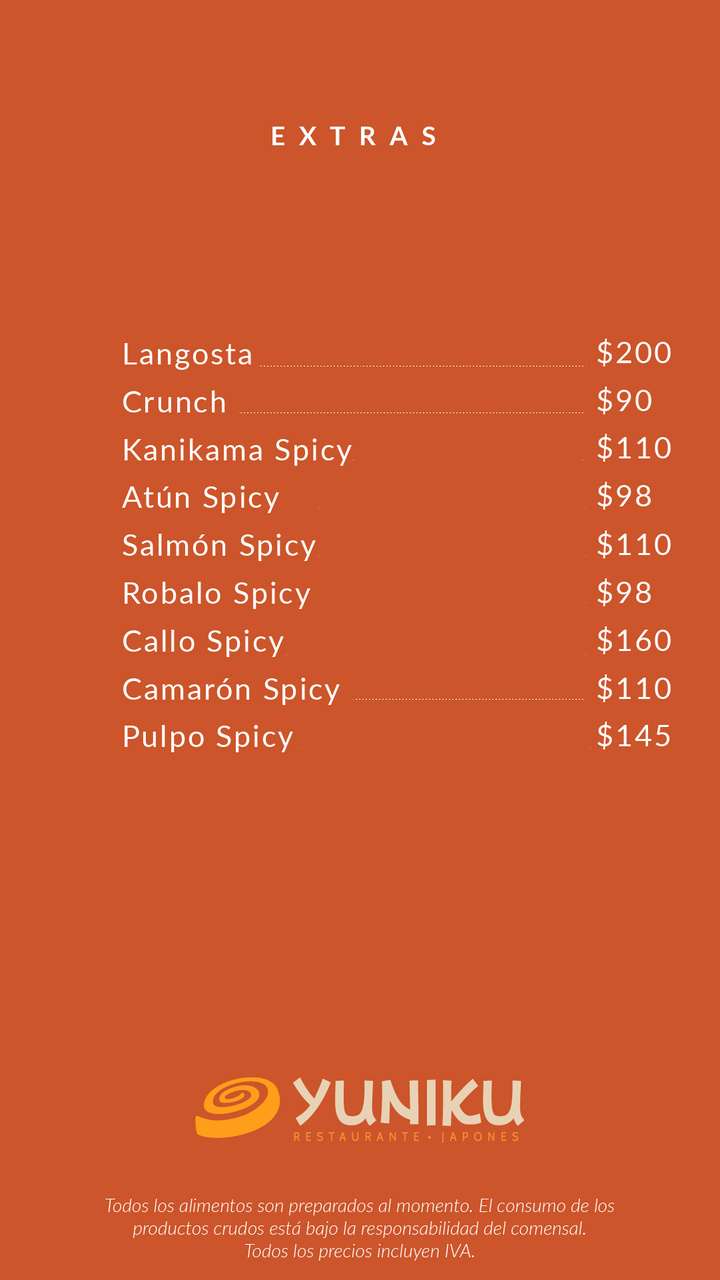 Menu de alimentos