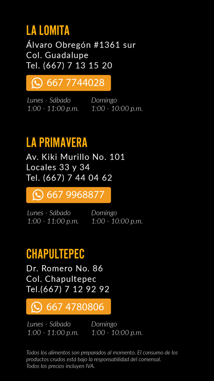 Menu de alimentos